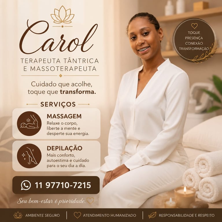 Carol - terapeuta tântrica e massoterapeuta.